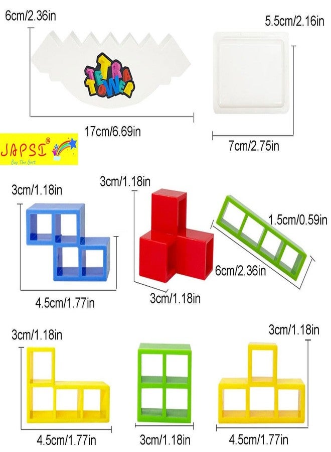 JAPSI Tetra Tower Game | 16 Pcs Stack Tower | Block Balance Game for Kids & Adults | Building Block Board Games for 2 Players+ | Interactive STEM Toy for Family, Travel, Parties for Adults & Kids - Image 3
